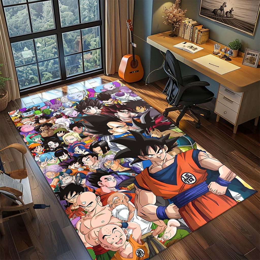 Dragon Ball Goku Anime Rug Carpet Large Area Rug Non Slip Washable Floor Mat Gamer Room Bedroom Home Decor -QJY