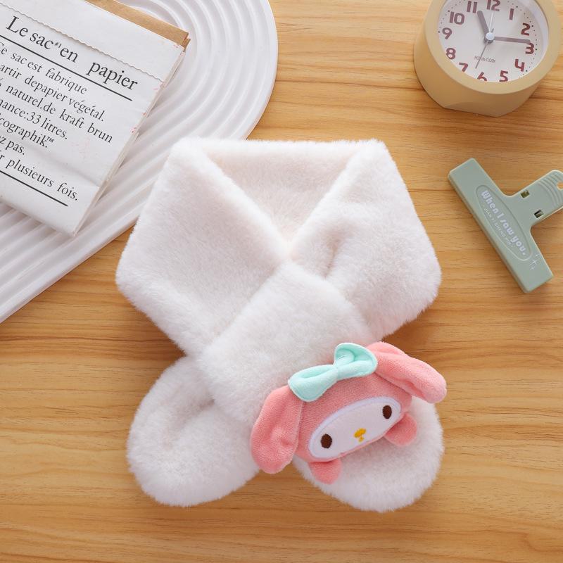 

Милый шарф с изображением собаки из мультфильма «Корица» для детей — теплый плюшевый зимний шарф для детей и студентов Children s round head pink jade белый