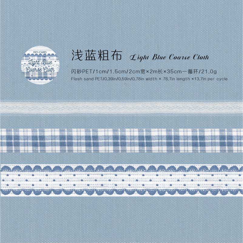 3 Rolls Handmade Lace Series Glitter Sand PET Tape Set For Scrapbooking DIY Journal Decoration Gift