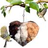18x20x3cm Handmade Fiber Bird Nesting Iron Heart Heart Shape Bird Bedding Box Refillable Hummingbird Nesting for Outdoor Garden