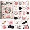 Youth Sports Equipment Gift Volleyball Girl Advent Calendar, 24-Day Accessories Countdown Box Daily Wear Items for Students with Hair Ties Charms
