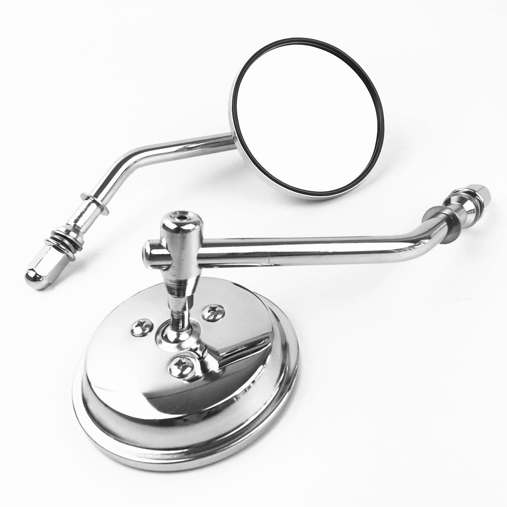For Harley Dyna Bobber Chopper Old School 1982-2018 Up Black/Chrome 8mm Motorcycle Mirrors Short Stem 3"Round Rearview Mirror