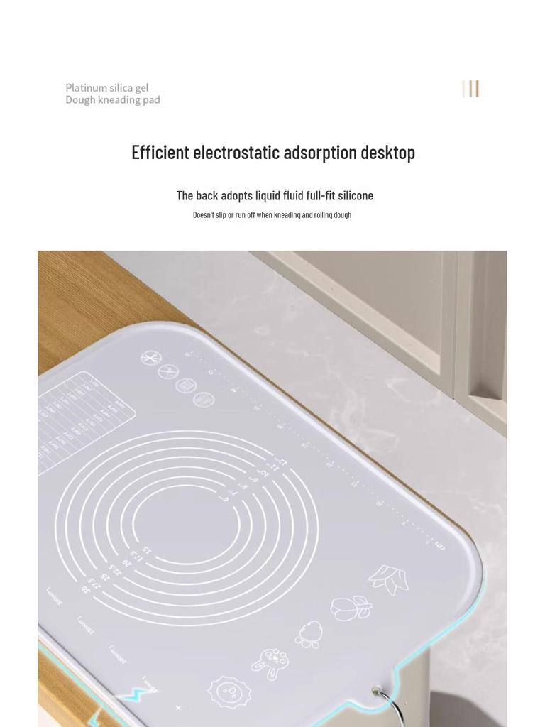 Food Grade Thickened Silicone Kneading and Rolling Mat, Non-Slip Cutting Board for Dumplings and Dough.