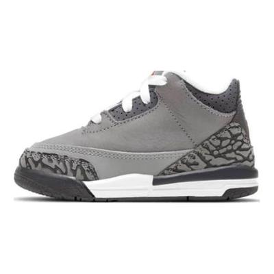 Air 3 Retro TD Cool Grey 2021 Baby Sneakers Silver Light-Graphite Orange-Peel 832033-012