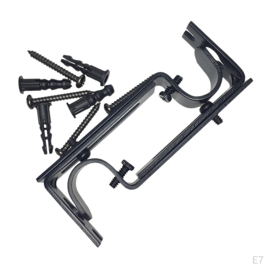 10-13cm Adjustable Curtain Rod Bracket Wall Mounted Drapery Pole Holder