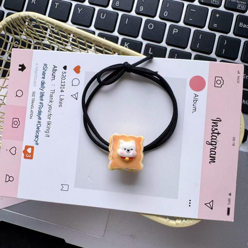Westie Sweet Cartoon Fluffy Hair Tie - Girlish Rubber Band Headwear Accessory