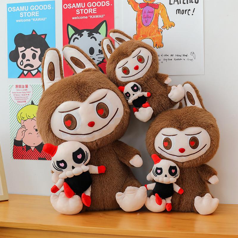 Adorable Couples Labubu Plush Toy Soft Cuddly Animal Doll In Multiple Sizes