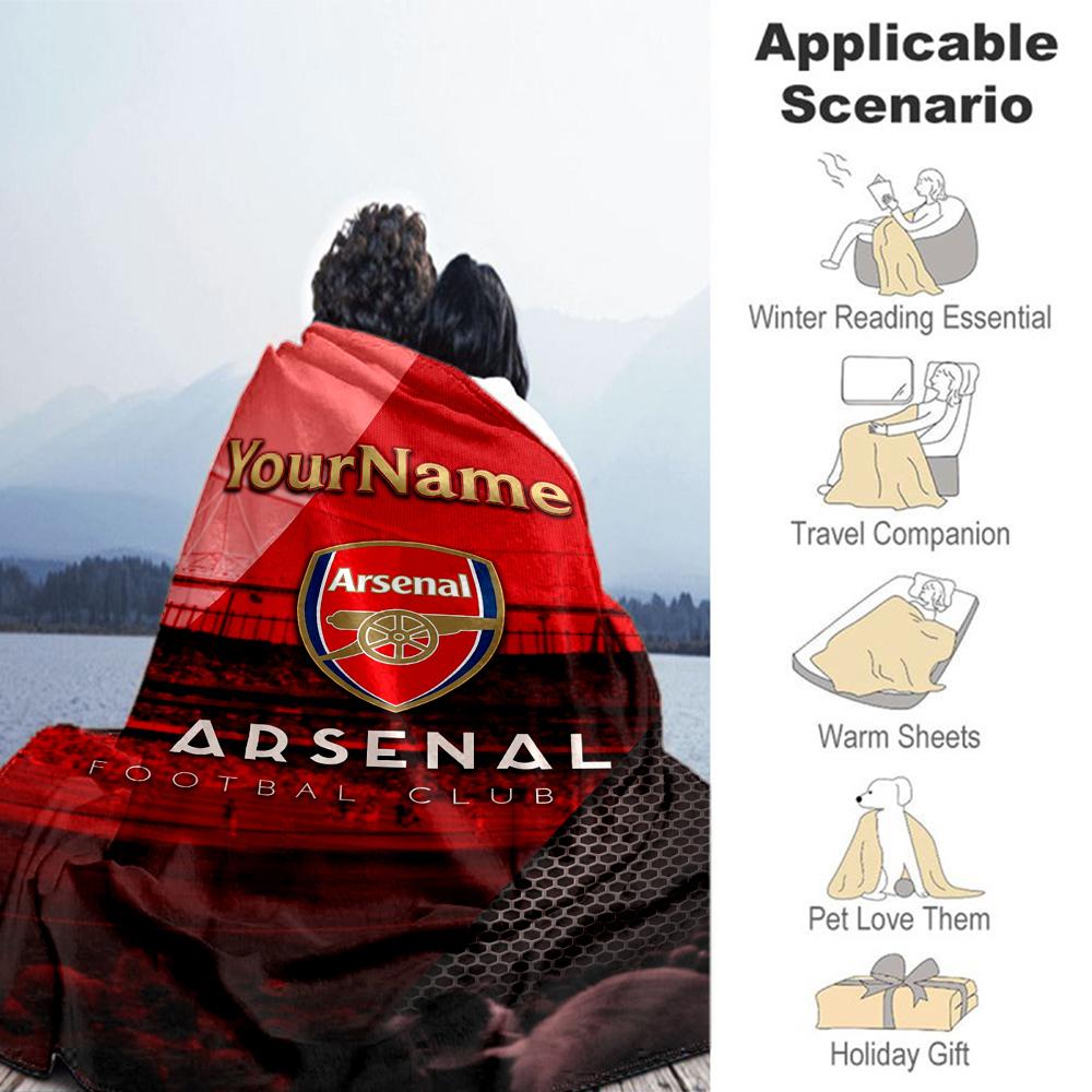 Arsenal Personalized Text Blanket Cozy Customizable Blanket Durable Comfort for Couch Picnics Bedding Nap for All Occasions