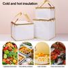 Reusable Aluminum Foil Tote Bag Zipper White Insulated Thermal Cooler Bag Refrigerated Bag Picnic Cake Fruit Drink Refrigeration