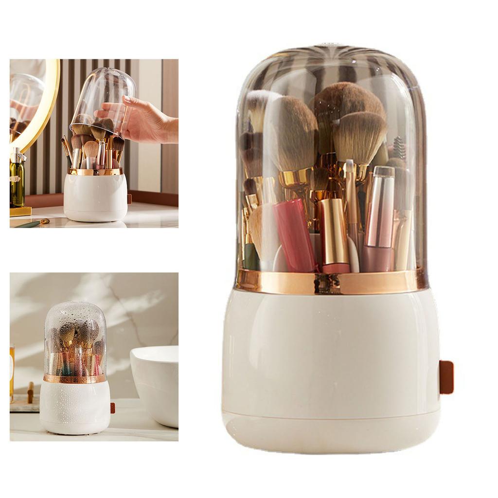 Makeup Brush Holder Multifunctional Brush Organizer Home Rotating Dustproof Cosmetic Make Up