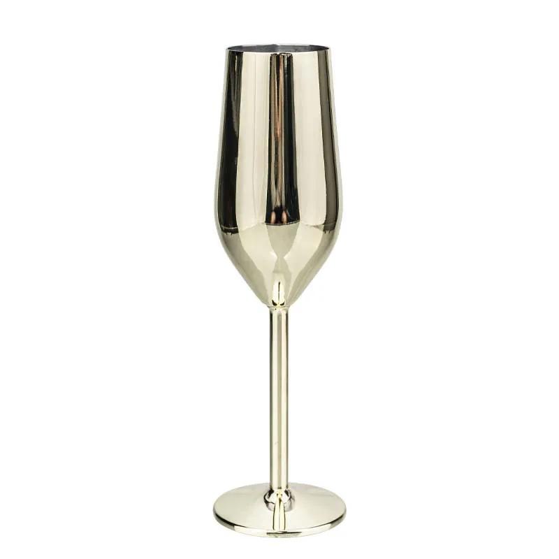 Neuer sturzsicherer europäischer Hausbar 304 Edelstahl Champagnerkelch kreativer Cocktail Metallkelch Bar Weinglas