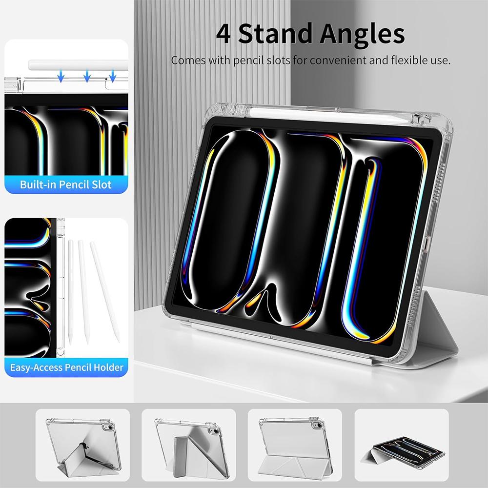 Case for iPad 11th 10th 9th 8th 7th 6th 5th gen, For iPad Air 4 5 6 Y-Shaped Stand Case with Pencil Holder, Support Mutil Angles