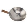 Wooden Handle Frying Pan Fast Heating 304 Stainless Steel Multi Functional Non Stick Stir Fry Pan 28CM