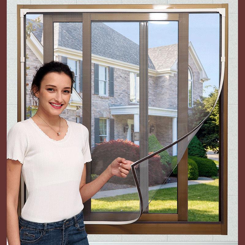 Παράθυρο με οθόνη εντόμων Τούλι Μαγνητική σήτα παραθύρου Αφαιρούμενη οθόνη παραθύρων που πλένεται αόρατη μύγα κουνουπιών