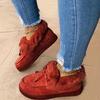 2025 Winter Women's Cotton-Lined Boots with Bow Detail Warm Flat-Soled Oversized Fleece-Lined Boots Women's Snow Boots
