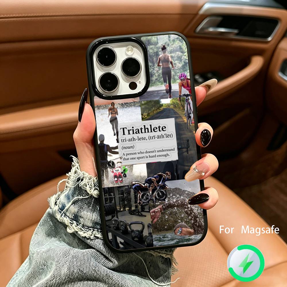 Triathlon Swim Bike Run -Tri Life For IPhone17 16 15 14 13 12 11 Plus Pro Max Plus Wireless Charger Phone Case