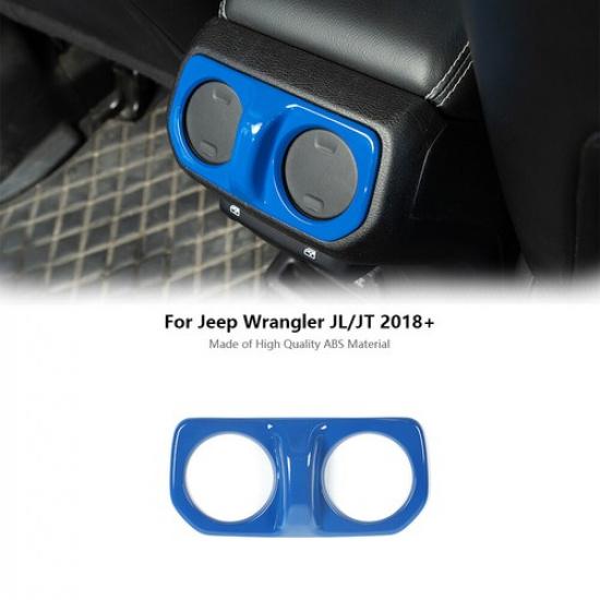 Rear Car AC Vent Cover Bezel Trim for Jeep Wrangler JL Gladiator JT 2018+ Blue