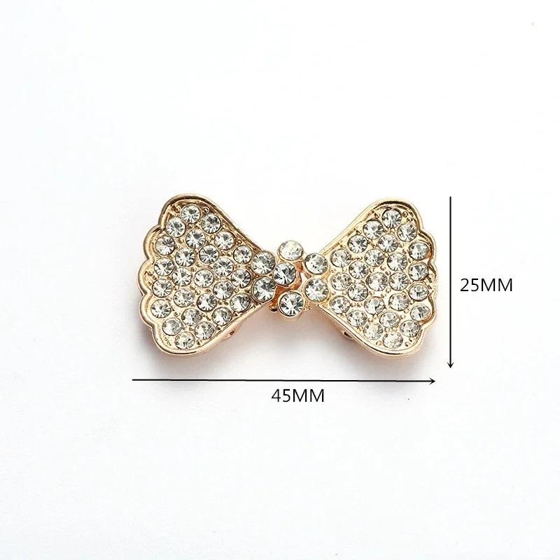 5 Pair Shiny Cheongsam Buckle Brooches Sweater Buttons Clothing Pins Crystal Cardigan Clip Cape Cloak Clasp