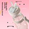 1000ml Cross Border Popular Large Capacity Flower Tea Cup, Straw Glass Cup, High Borosilicate Car Ice Cream Cup lijiao