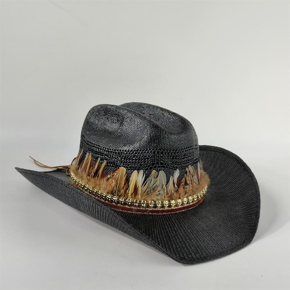 Cappello da cowboy in paglia rigida da uomo cappello da pascolo a tesa larga da donna cowboy tinta unita cappello da sole estivo confezione in scatola sombrero vaquero hombre