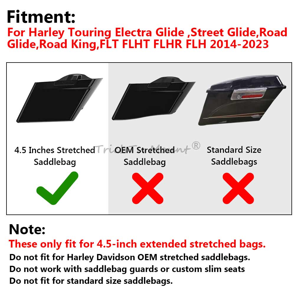 Motorcycle Accessory Stretched Extended Side Covers Panels For Harley Touring Road King Electra Street Road Glide Ultra 2014-23