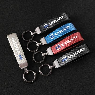 Porte-clés de voiture en cuir fibre de carbone Porte-clés Accessoires de clé Pour Xc60 Xc90 V40 V60 S60 V50 V90 S80 C40 XC40 V70 XC70 C30 C70