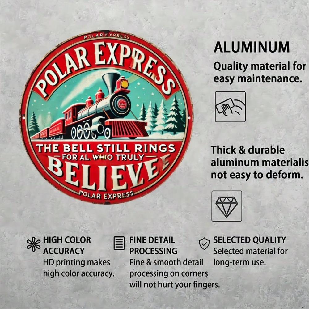 Vintage Polar Express Zug Metallschild Retro Wandkunst Heimdeko Raum