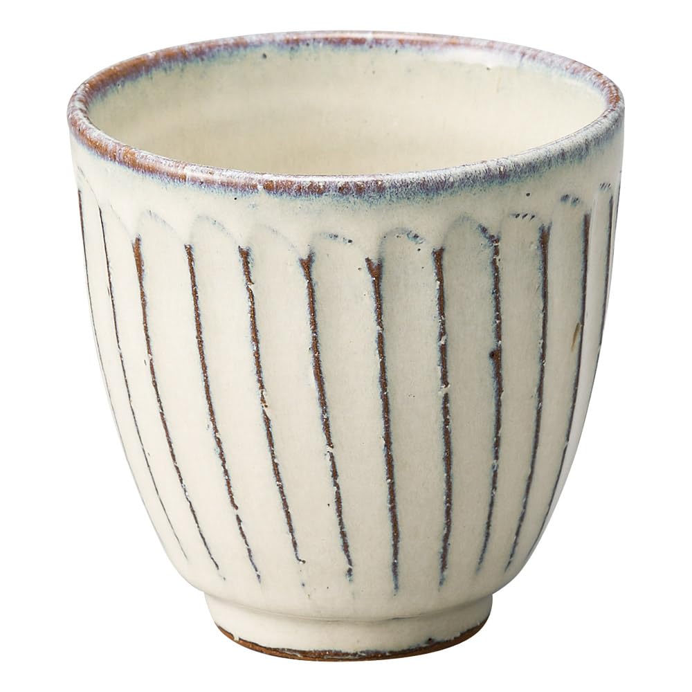 

Marui Seito Shigaraki Ware Hechimon Teacup with White Glaze, Approximately 8.5cm Diameter x 8.5cm Height, Made in Japan, Ceramic, MR-3-3506