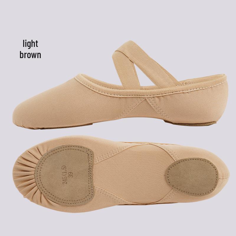Professionelle rutschfeste Ballett-Übungsschuhe für Damen - Weiche Sohle Tanzschuhe für Erwachsene 42 hellbraune