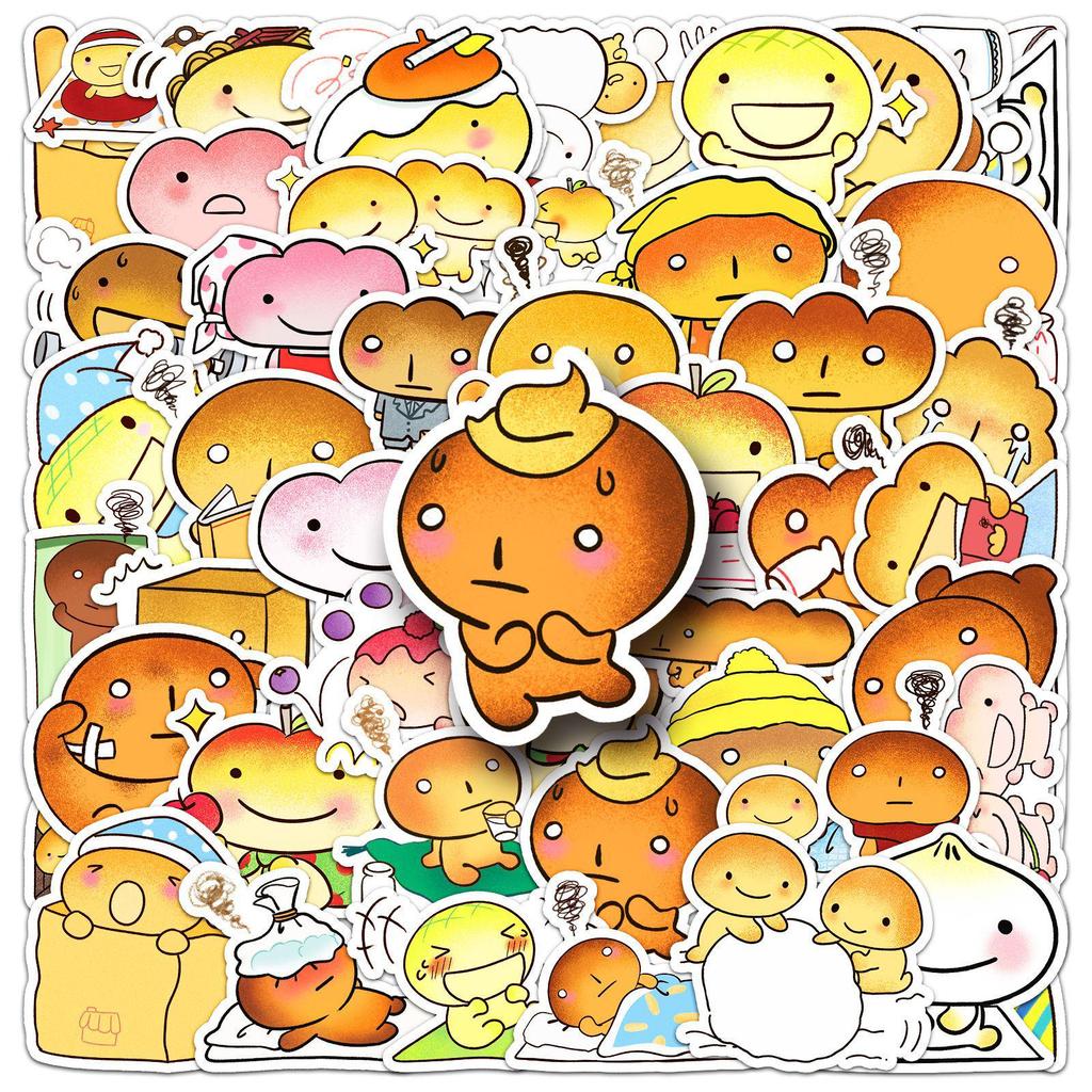 50pcs Burnt Toast Graffiti Stickers: Cute Cartoon Decor for Journals, Phone Cases, Notebooks, and Water Bottles