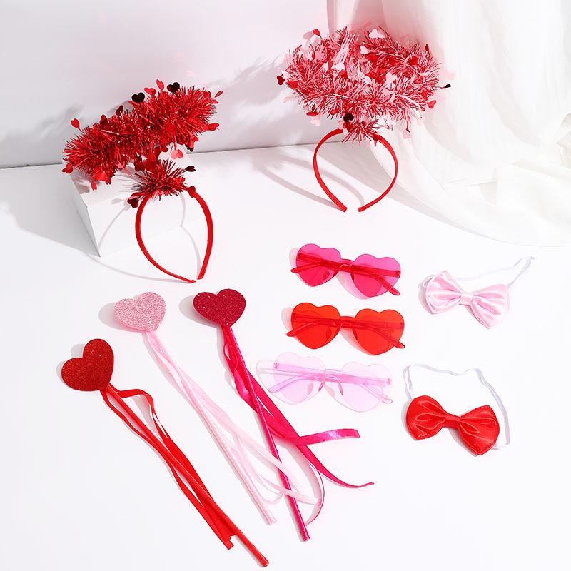 Valentine's Day Red Heart Headband Hair Clip - Wedding & Party Photo Prop