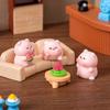 Mini Summer Pink Piggy Figurine Cartoon Pig Micro Landscape Ornament Dollhouse Model Car Interior Home Desktop Decoration