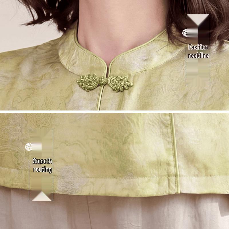 Women's New Chinese Style Embroidered Stand Collar Summer Top