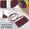 For iPhone 15 Plus Case Zipper Multi-Pocket Wallet Leather Phone Cover with Shoulder and Wrist Straps