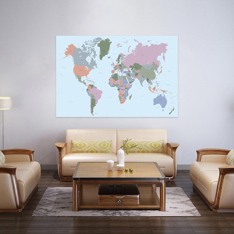 Grande Poster Mappa del Mondo Arte da Parete per Decorazione Aula e Ufficio di Casa, Mappa Politica del Mondo Dettagliata Aggiornata al 2026 per Viaggi e Uso Educativo