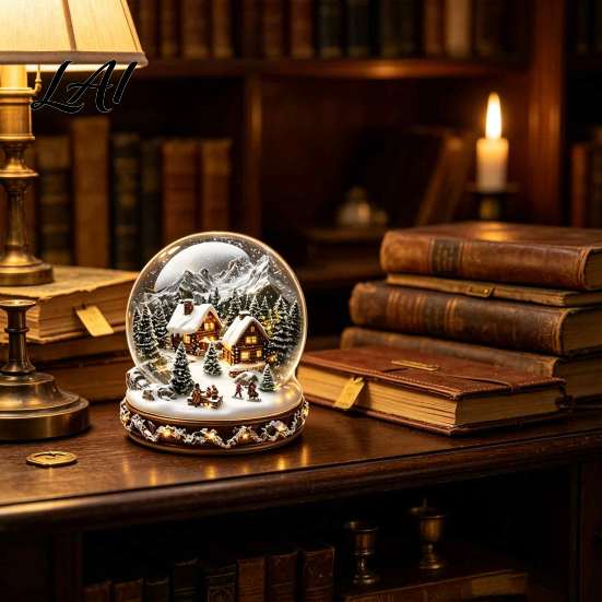 Lightweight Acrylic Holiday Gift Christmas Crystal Ball Figurine 2D Winter Cottage Carousel Transparent Igloo Ornament Tabletop Ornaments for