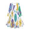 Girls' 3D Cute Sketch Dino Dress Long Sleeve Summer Spring Vacation Daily Holiday Princess Beautiful Sweet Kids 4-12 Years Casual Dress A Line Dress