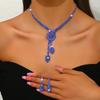 Women's Necklace Earrings Set Jewelry Zircon Temperament Wear Dress Wedding Dress Crystal Accessories
