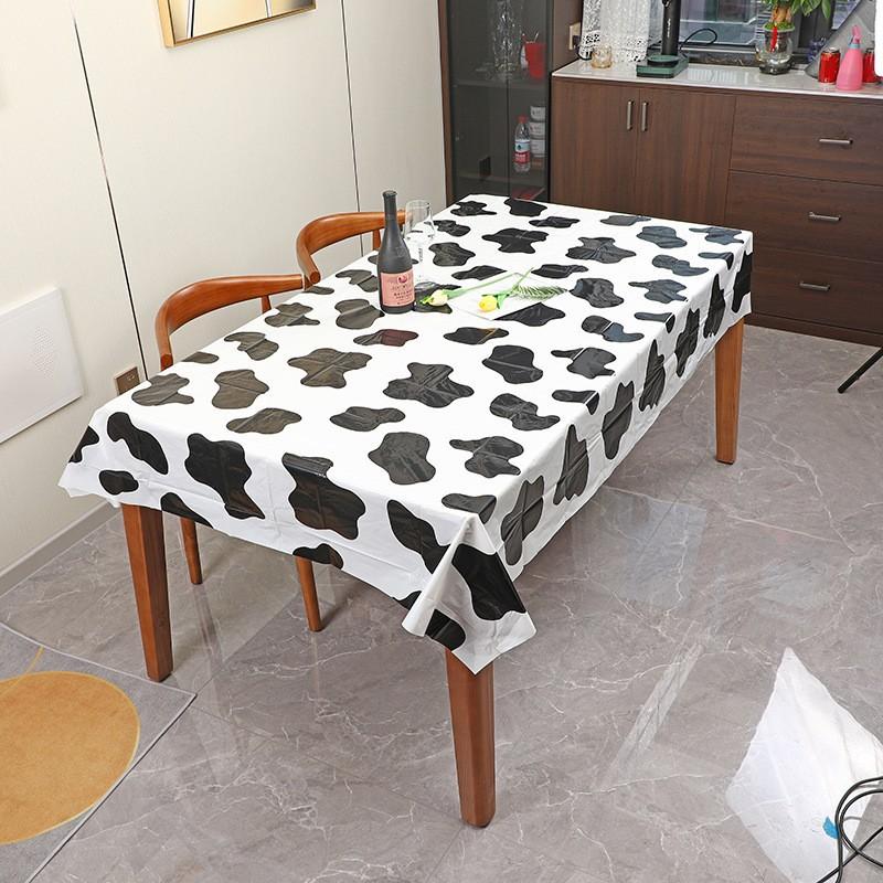 1pcs Creative Rainbow Style Disposable PE Tablecloth Simple Kitchen Party Decoration Waterproof Thickened Table Cloth