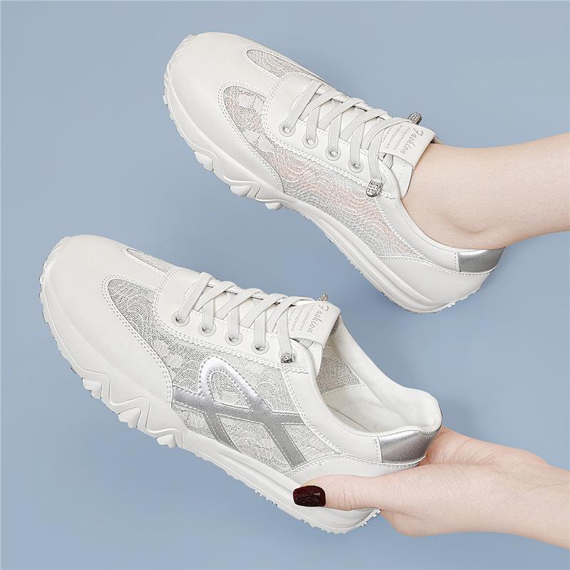 

Спортивная обувь для женской весны, новая, на плоской подошве, повседневная, женская, универсальная, легкая, с внутренней высотой, тренировочная обувь 40