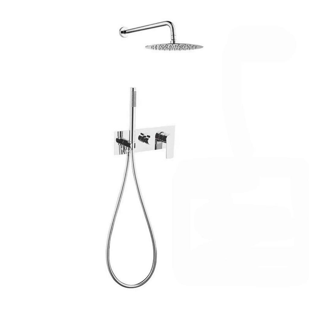 Brushed Gold Bathroom Shower Faucet Mixer Faucet Diverter With Water Outlet Holder Black Brass Rain Hand-Held Head Bathroom Set