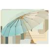 New 16-bone Vinyl Macaron Gradual Change Weather and Rain Dual-purpose Color Glue Parasol Sunscreen Umbrella