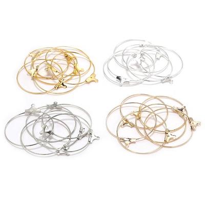 30 adet 25 30 35 40mm askı küpeler büyük daire kulak teli çemberler küpe teller kulak kancası DIY takı yapımı için malzeme malzemeleri