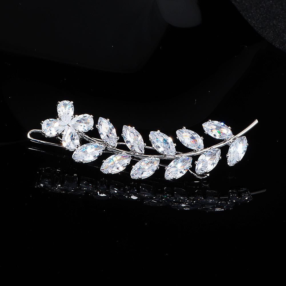 Elegant Rhinestone Zircon Metal Hair Clip Side Bangs Barrette For Girls Back Of Head Elegant Hair Accessory