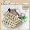 Vegetable basket contrasting color straw bag handwoven bag large capacity shoulder tote bag women's seaside vacation beach women's bag