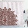 Mandala Boho Dusjforheng Fargerikt Blomstermønstret Baderomsforheng for Hjem Badekar Dekorasjon Vanntett Polyesterstoff med Kroker