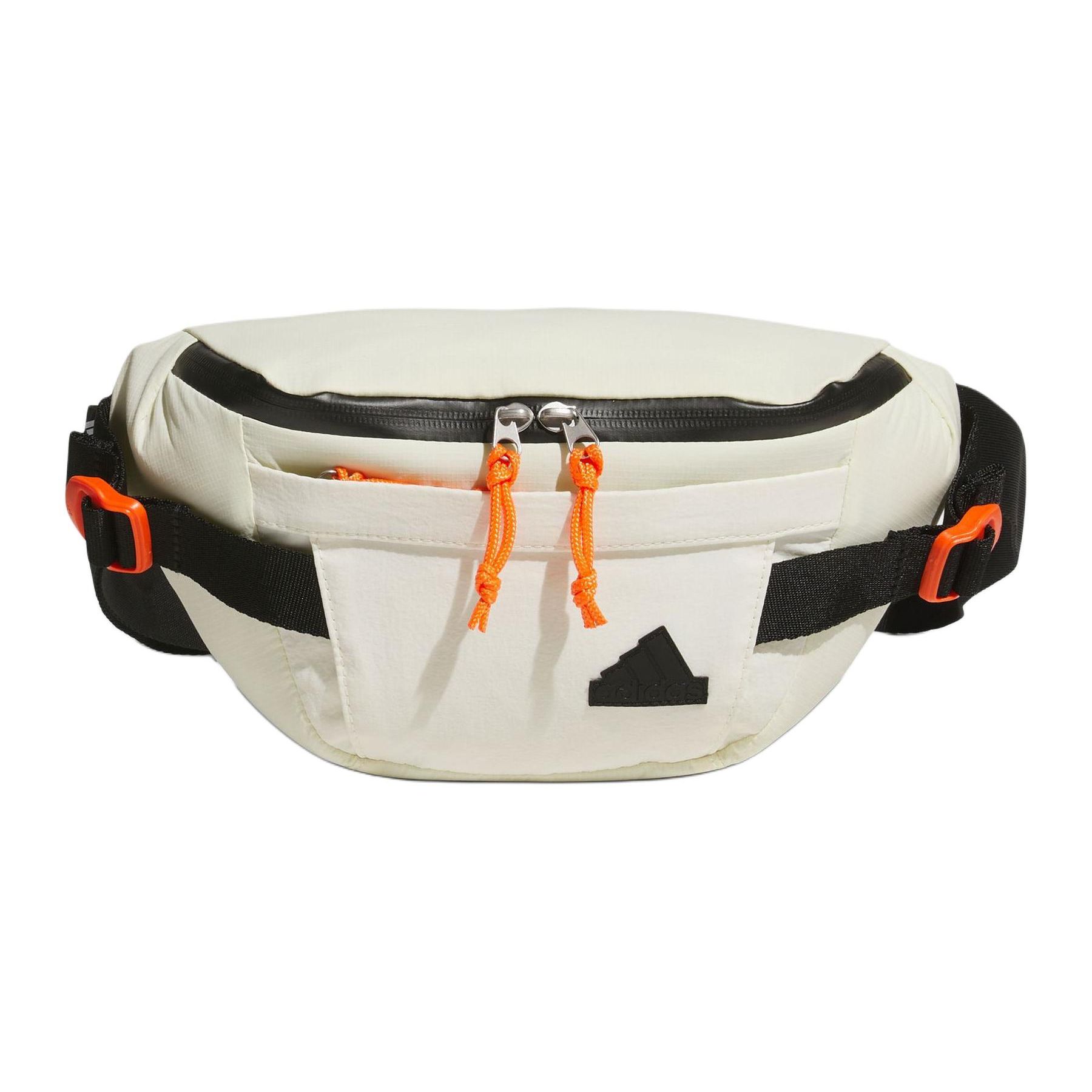 Adidas Adjustable Waist Belt With Two-Way Zipper Opening Small Waist Bag Unisex Waist Bag Ivory JJ2083 Ivory White,Small