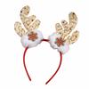 Creative Christmas Antler Headband Snowflake Pattern Funny Christmas Hair Hoop Decorative Plush Ears Elk Antler Headdress
