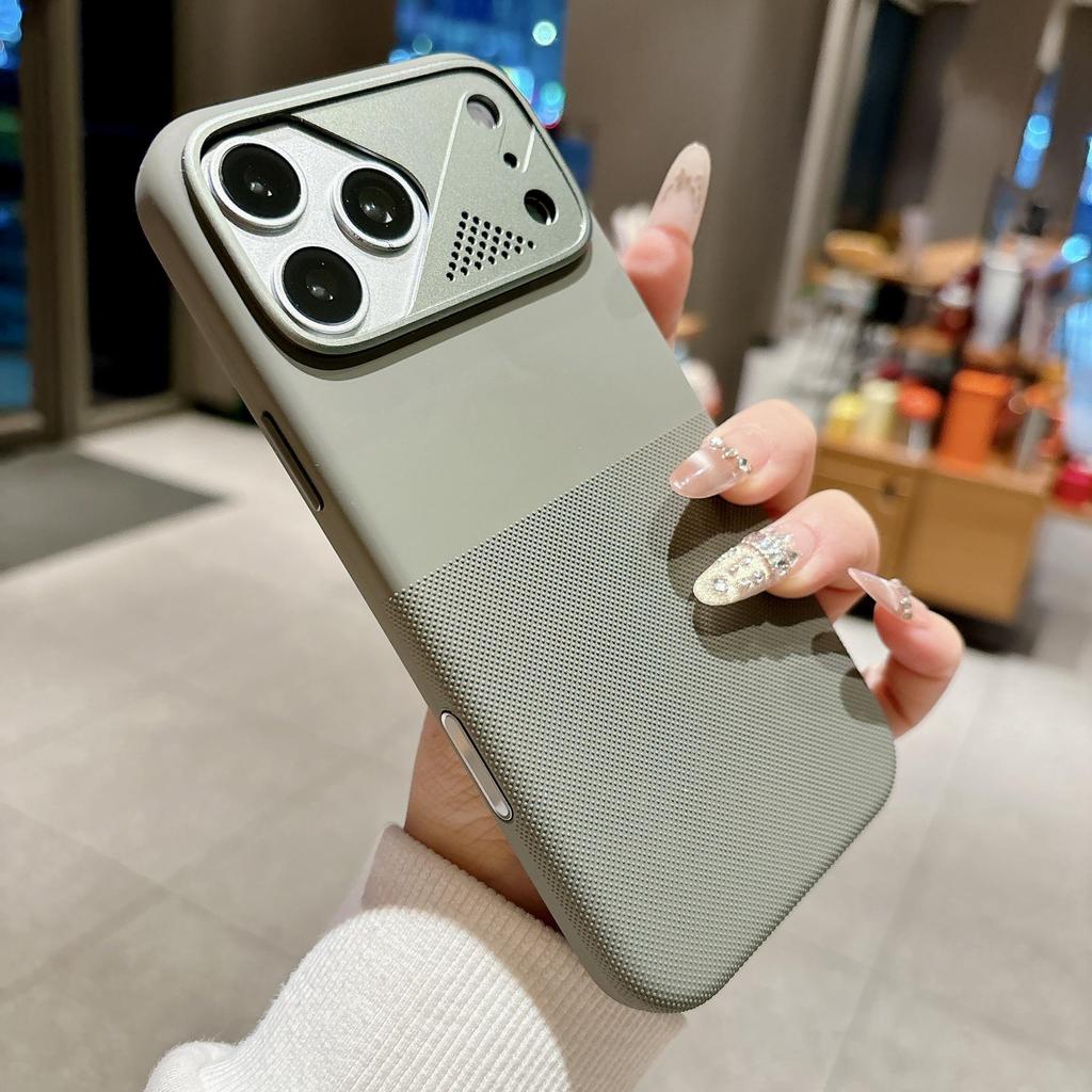Liquid Silicone Magnetic Phone Case for iPhone 17 Pro Max with Apple 16 Aluminum Dot Matrix Design