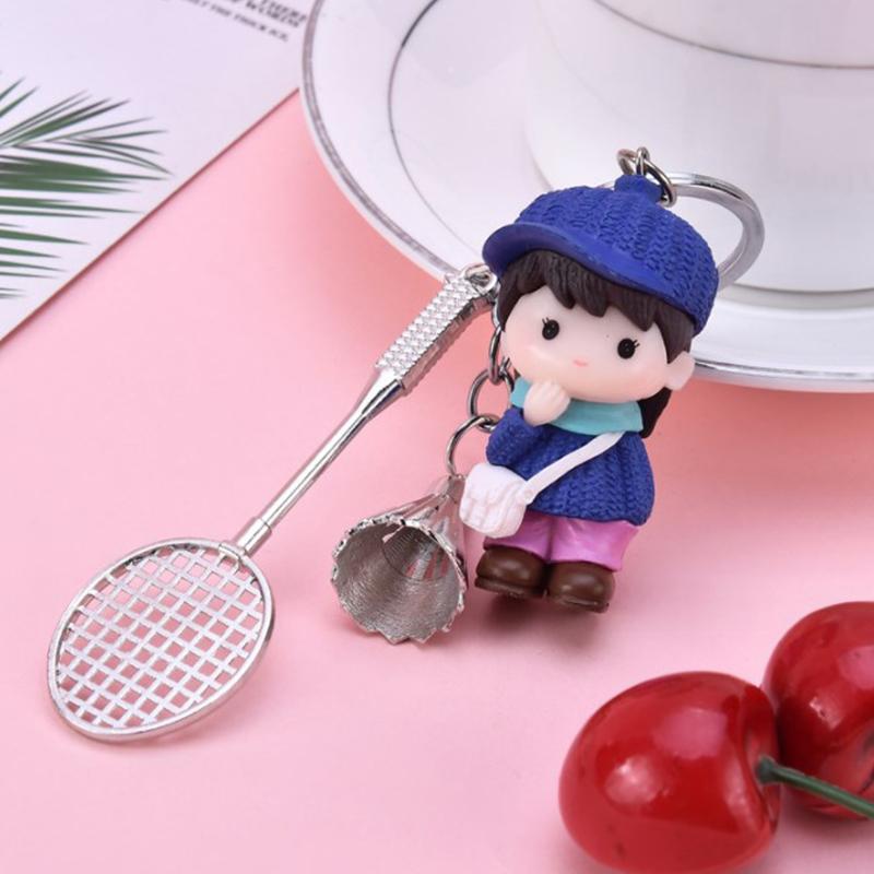 Kreativer Mini-Badminton-Schlüsselanhänger. Kreativer Mini-Badminton-Schlüsselring. Niedliche Ornamente. Gedenk-Schlüsselanhänger. Hängende Tasche. Autozubehör